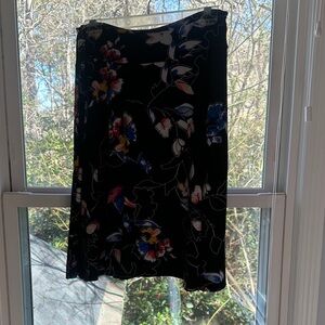 Renee C. Black Skirt with Floral Accents